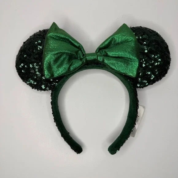 2022 Ears Edition Minnie Mouse Emerald Green Sequins Disney Parks Ears Headband - Picture 4 of 4